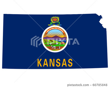 Kansas Map Flag Vector illustration Eps 10 - Stock Illustration ...