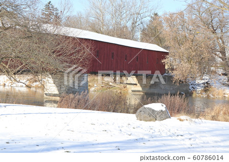 Winter Bridge in Waterloo area near Toronto, Canada 60786014
