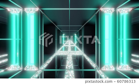 futuristic sci-fi space temple with glowing diamonds christmas texture 3d illustration background wallpaper 60786313