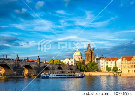 Prague Old Town skyline and Charles Bridge. Czech 60786555