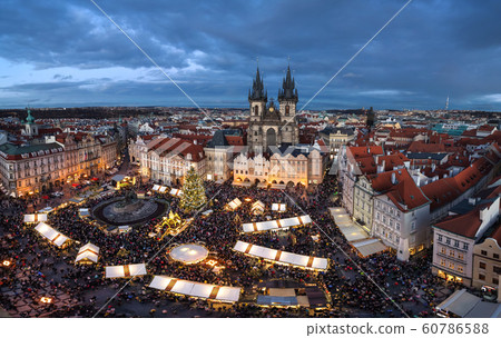 Christmas market on Old Town square in Prague 60786588