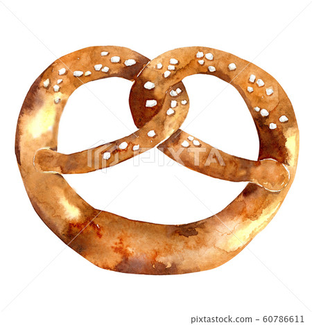 Watercolor german brezel Watercolor german brezel 60786611