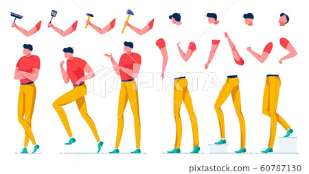 Creating Work Man, Constructing Body Parts Flat. Creating Work Man, Constructing Body Parts Flat. 60787130