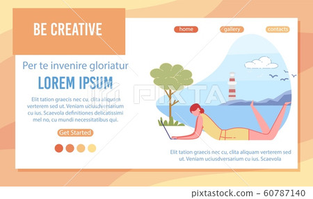 Be Creative Flat Landing Page Vector Template 60787140