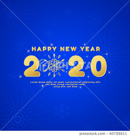 Happy new year blue color trend snowflake 60789811