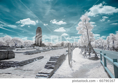 Ruined ancient Buddhist temple and pagoda in Ruined ancient Buddhist temple and pagoda in 60790167