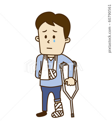 A Young Man With A Broken Limb - Stock Illustration [60790561] - PIXTA