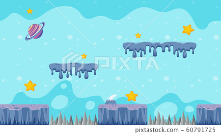 Background design with planet and stars 60791725