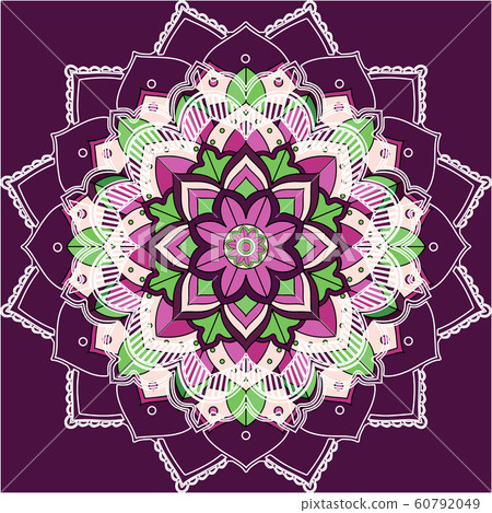 Mandala patterns on purple background 60792049