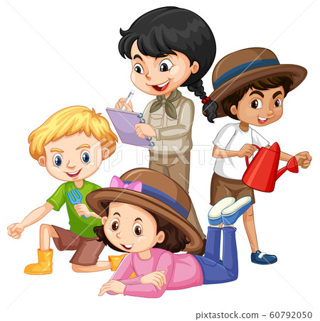 Four children in different costumes 60792050