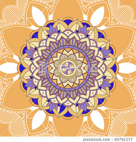 Mandala patterns on brown background 60792157