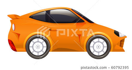 Racing car in orange color on isolated background - Stock Illustration ...