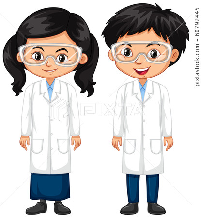 Boy and girl in science gown 60792445