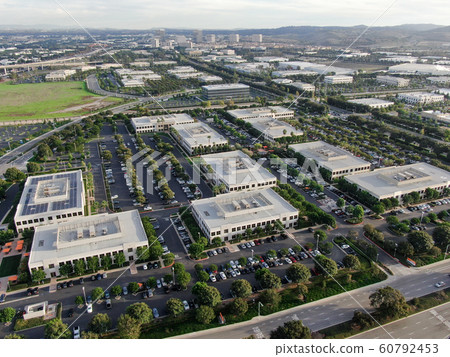 Aerial view of business and finance district. Building offices Aerial view of business and finance district. Building offices 60792453