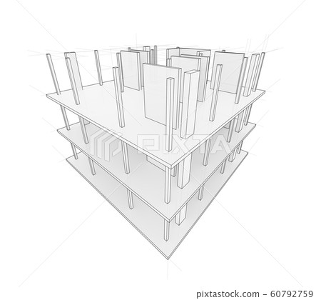 Drawing of a house under construction 60792759