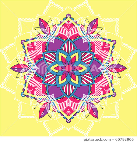 Mandala patterns on yellow background - Stock Illustration [60792906 ...