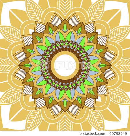 Mandala patterns on yellow background - Stock Illustration [60792949 ...