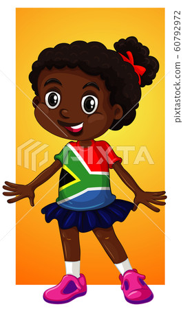 Happy girl in South Africa shirt 60792972