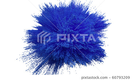 Blue powder ball explosion on white background - Stock Illustration ...