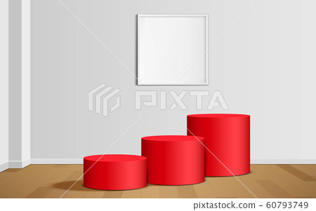 white podium in the white studio room 60793749