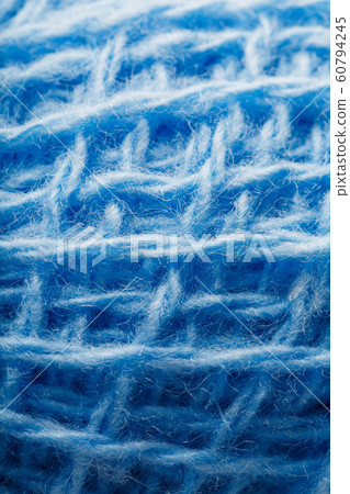 Wool yarn close-up colorful blue threads for Wool yarn close-up colorful blue threads for 60794245