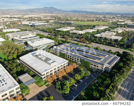 Aerial view of business and finance district. Building offices Aerial view of business and finance district. Building offices 60794282