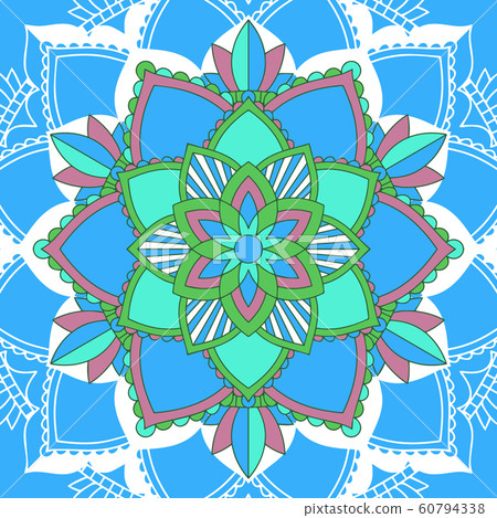 Mandala patterns on blue background 60794338