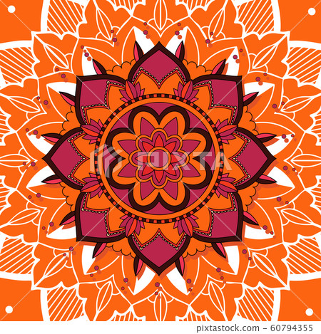 Mandala patterns on orange background Mandala patterns on orange background 60794355
