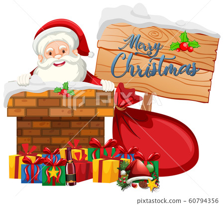 Christmas theme with Santa and presents Christmas theme with Santa and presents 60794356