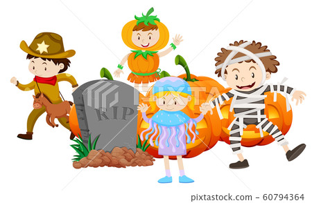 Children in different halloween costume Children in different halloween costume 60794364