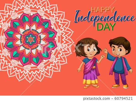 Public holiday poster design with happy kids 60794521