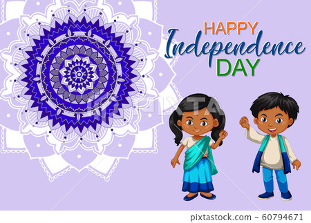 Independence Day poster design with two children Independence Day poster design with two children 60794671