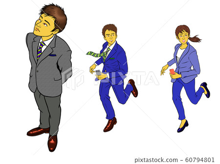 Three sets of new employee men and women with power Three sets of new employee men and women with power 60794801