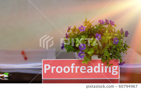 proofreading English card on black table 60794967