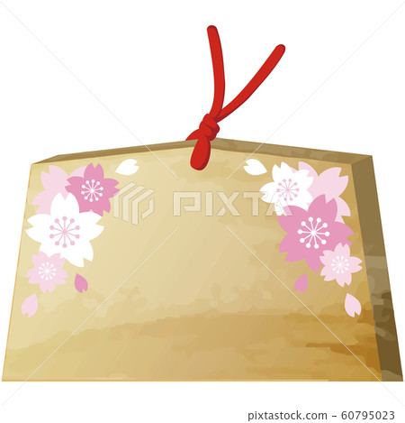 Spring Examination Prayer Ema Sakura Simple Wood Grain Analog Copy Space 60795023