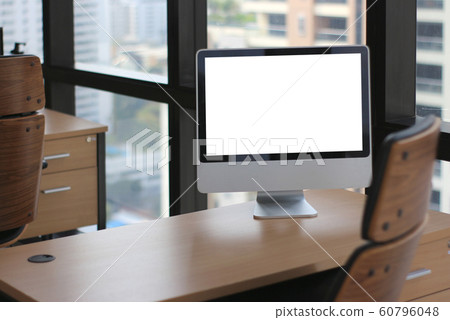 selective focus at wooden table desk in office selective focus at wooden table desk in office 60796048