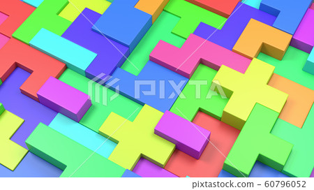 Colorful Blocks Combined, 3D Background Colorful Blocks Combined, 3D Background 60796052