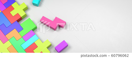 Colorful Blocks Combined on White Background Colorful Blocks Combined on White Background 60796062