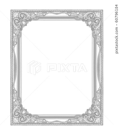 Silver frame isolated on the white background 60796184