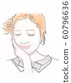 Smiling girl / light makeup / pen drawing touch 60796636