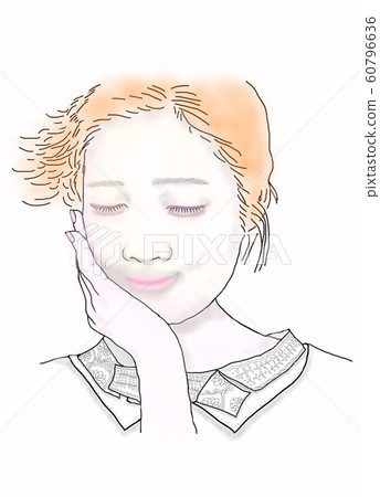 微笑的女孩/淡妝/鋼筆劃觸感 微笑的女孩/淡妝/鋼筆劃觸感 60796636