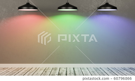 Wall of an Empty Room Illuminated by RGB Light Wall of an Empty Room Illuminated by RGB Light 60796866