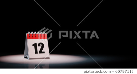 Calendar Spotlighted on Black Background, Day 12 Calendar Spotlighted on Black Background, Day 12 60797115