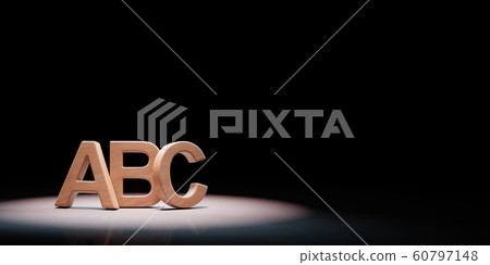 ABC Letters Spotlighted on Black Background 60797148