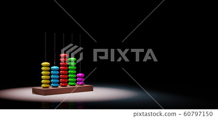 Abacus Spotlighted on Black Background 60797150