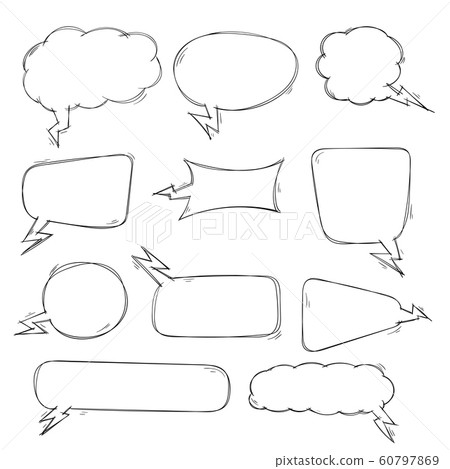 Speech bubbles. Hand drawn sketch Speech bubbles. Hand drawn sketch 60797869