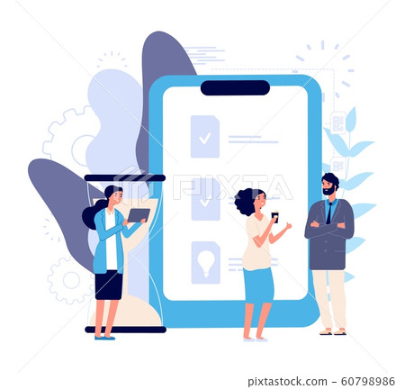 Agenda concept. Business meeting vector illustration. Time management, business characters. Team and work plan Agenda concept. Business meeting vector illustration. Time management, business characters. Team and work plan 60798986