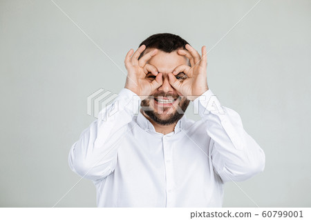 funny bearded man fooling around funny bearded man fooling around 60799001
