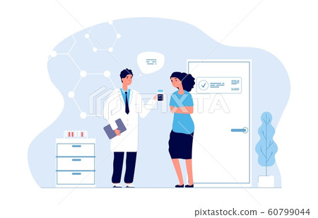 Doctor and patient. Prescription for antidepressants, painkillers. Physician medical consulting 60799044