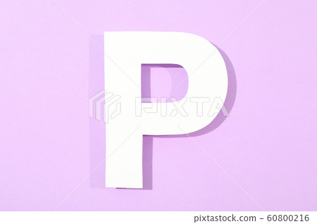 White letter P on color background, space for text White letter P on color background, space for text 60800216